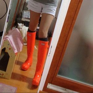 Orange Hunter boots